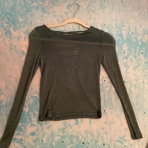 Teal lace up long sleeve